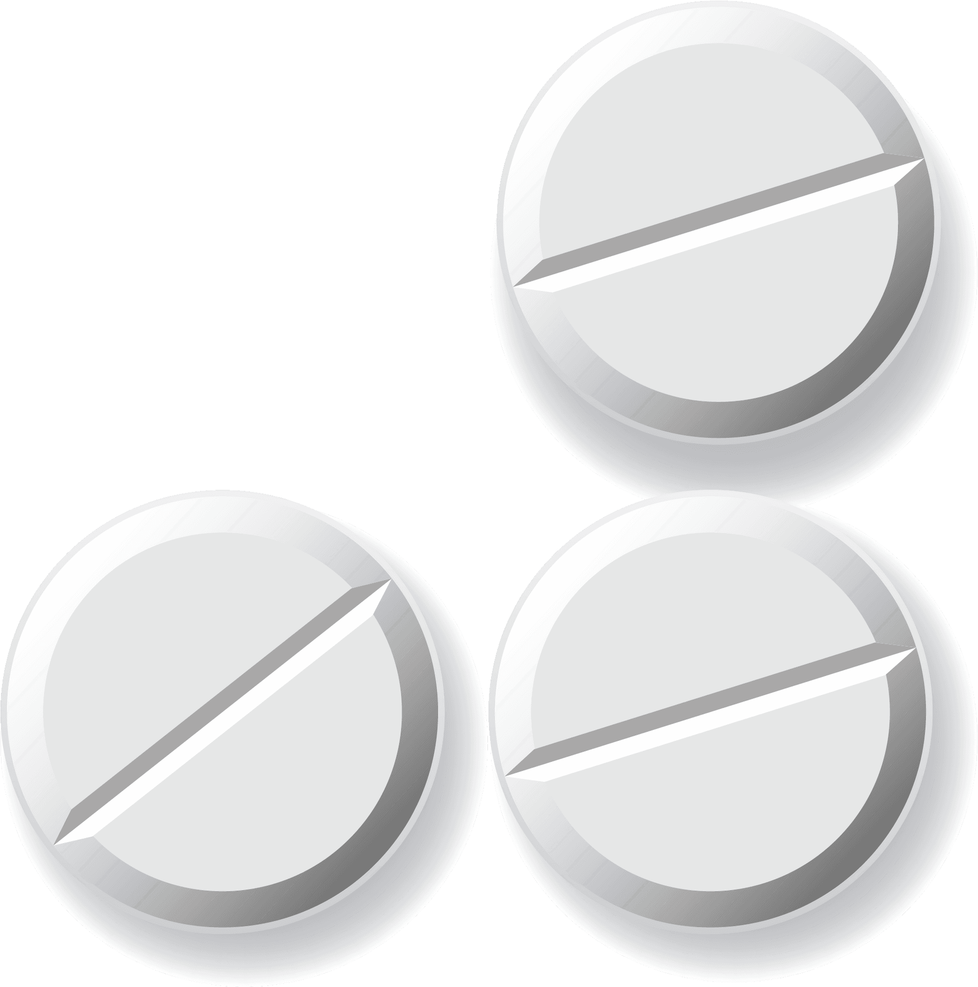 White Round Pills Vector Illustration PNG image