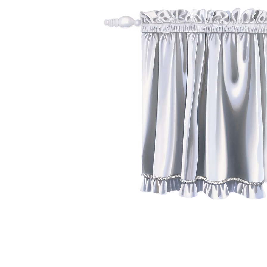 White Ruffled Curtains Png 06282024 PNG image