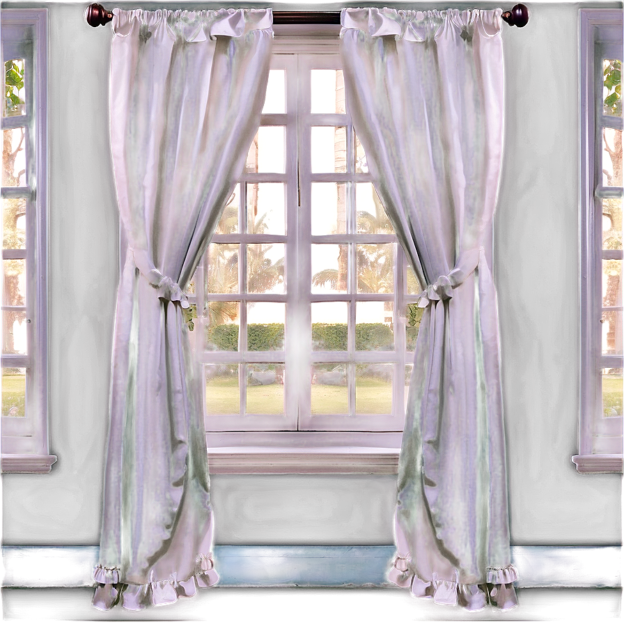 White Ruffled Curtains Png Vcs PNG image