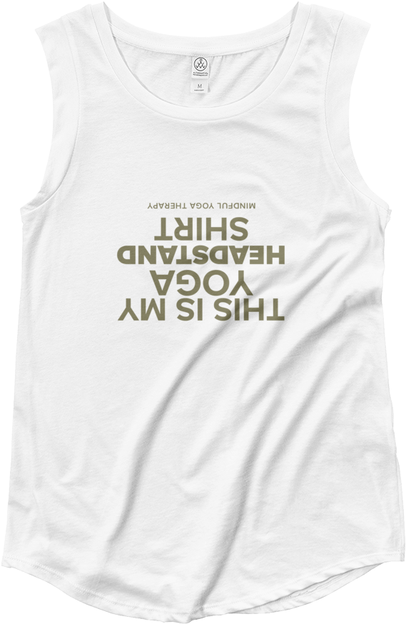 White Sleeveless Shirt Mirror Text Graphic PNG image