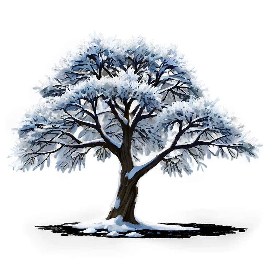 White Snow Tree Png Bun PNG image