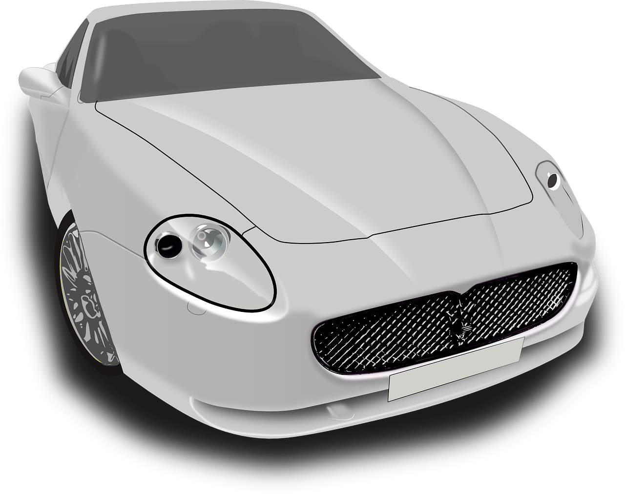 White Sports Car Front View PNG image