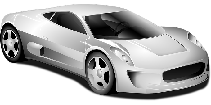 White Sports Car Illustration PNG image