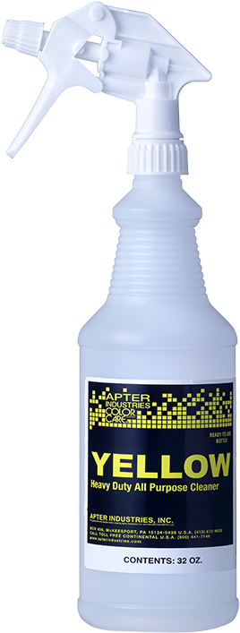 White Spray Bottle Yellow Cleaner Label PNG image