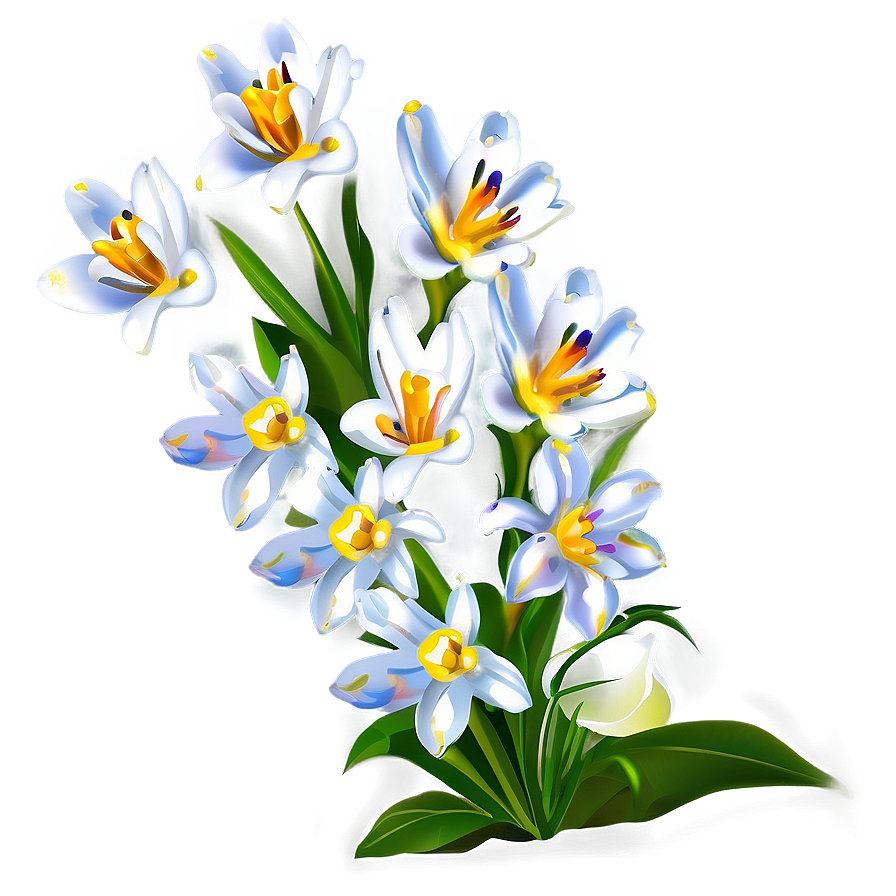 White Spring Flowers Png Ehb PNG image