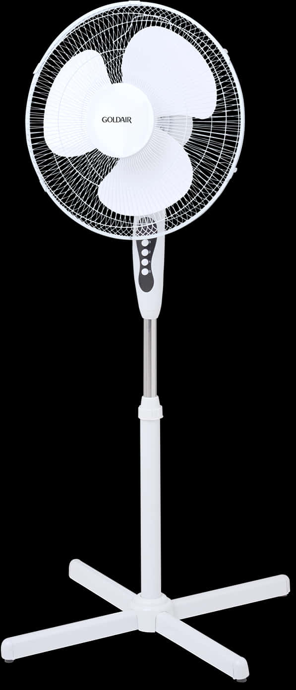 White Standing Fan Goldair Brand PNG image