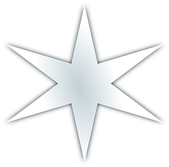 White Star Black Background PNG image