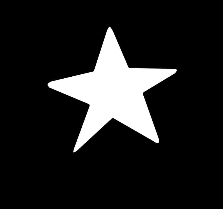 White Star Icon Black Background PNG image