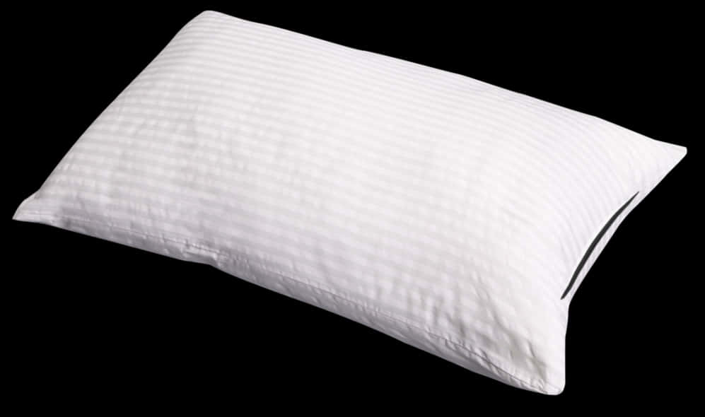White Striped Pillowon Black Background PNG image