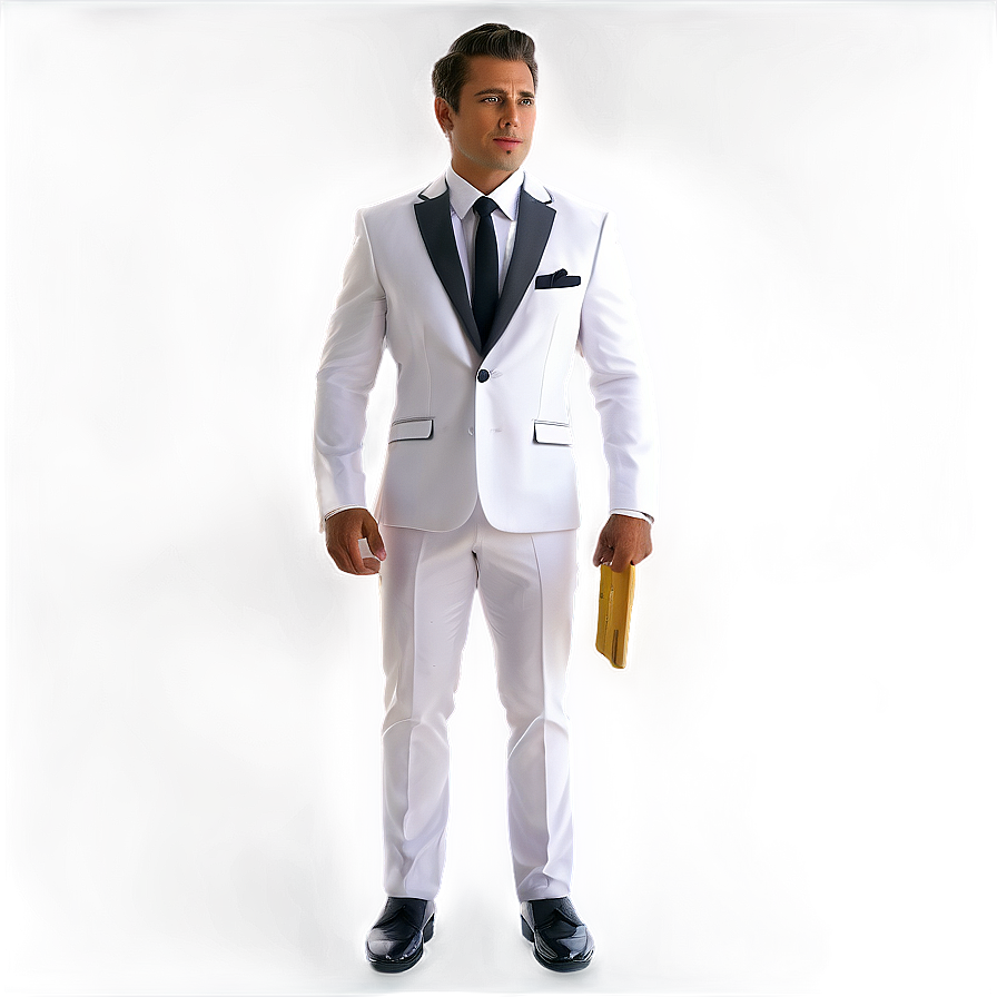 White Suit And Black Tie Png Vxk7 PNG image