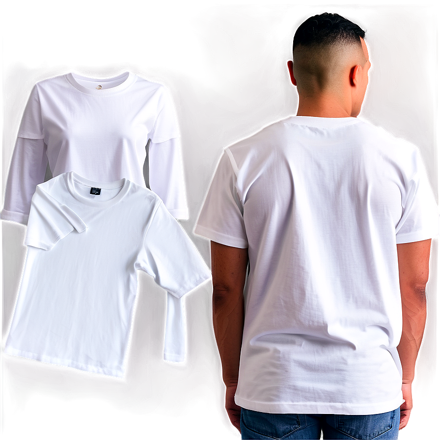 White T-shirt Mockup Bundle Png Ben PNG image