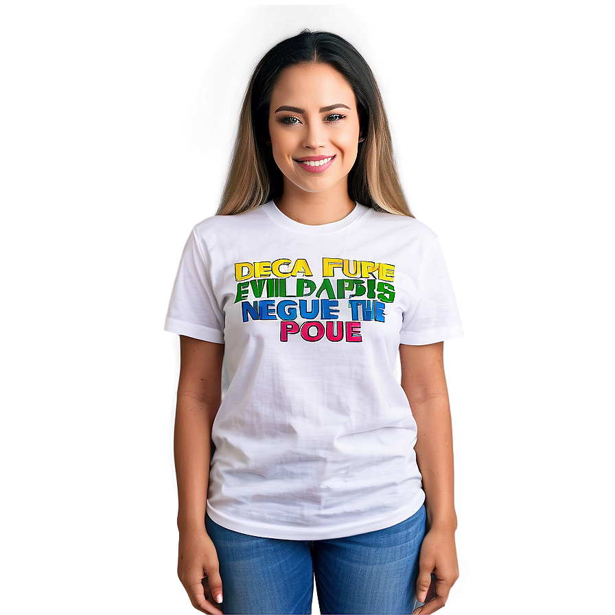 White T-shirt Mockup With Text Png 75 PNG image