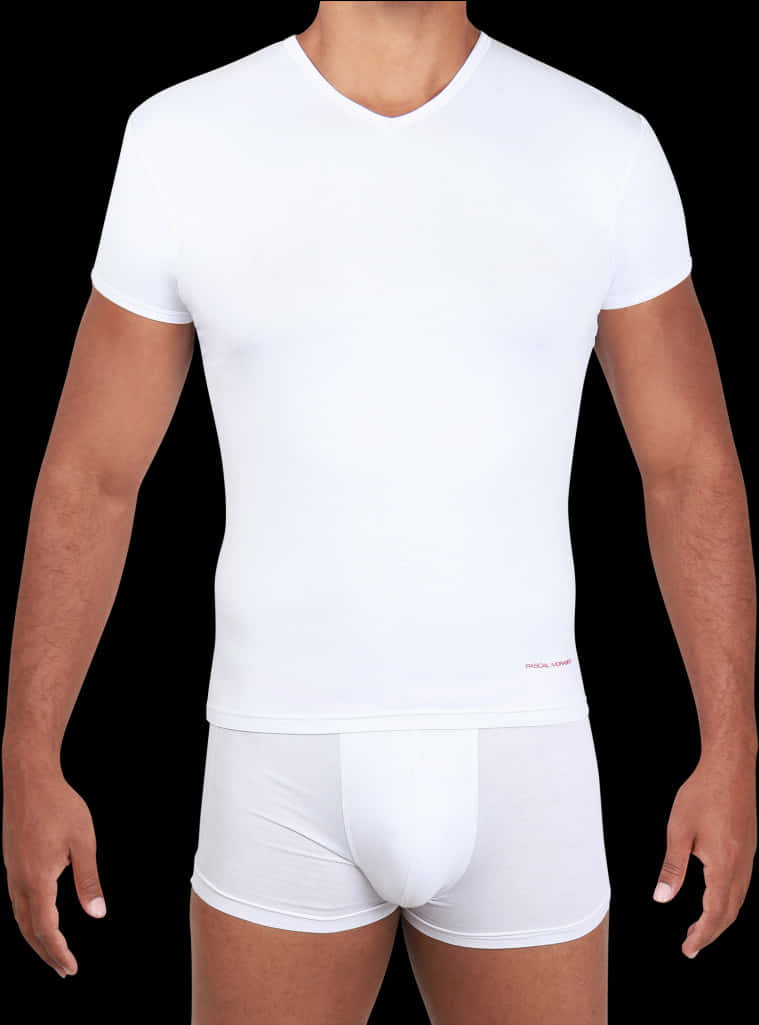 White T Shirtand Underwearon Mannequin PNG image