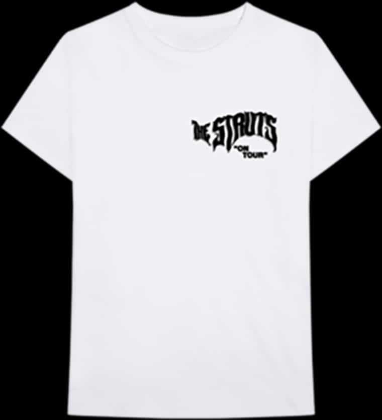 White T Shirtwith Black Graphic Print PNG image