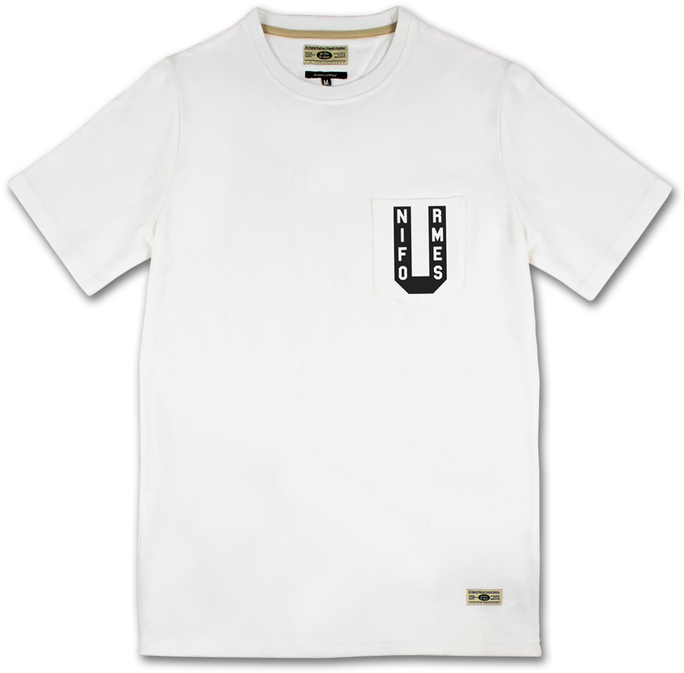 White T Shirtwith Graphic Pocket Print PNG image