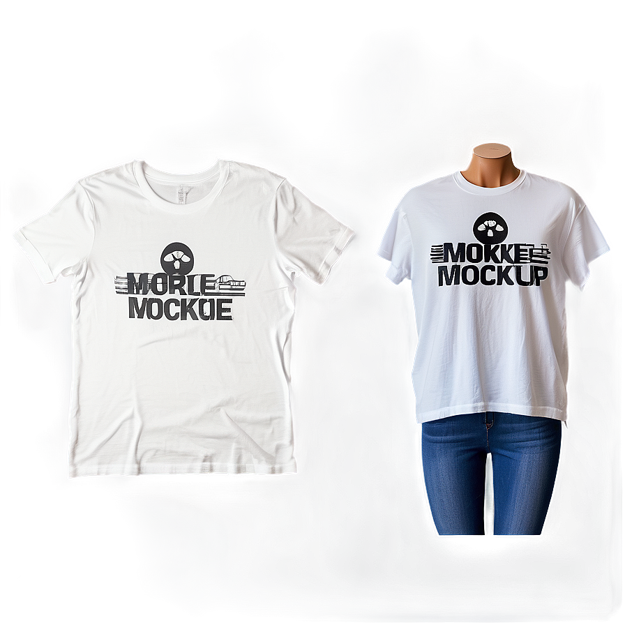 White Tee Mockup Png 06272024 PNG image