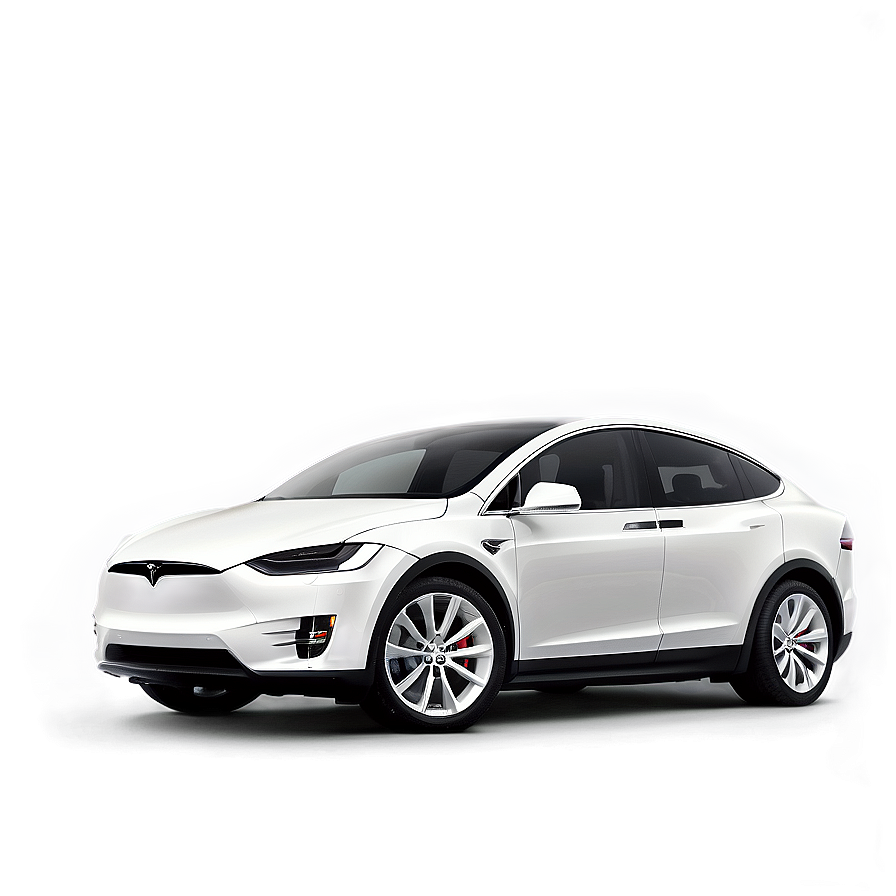 White Tesla Model X Png 06282024 PNG image