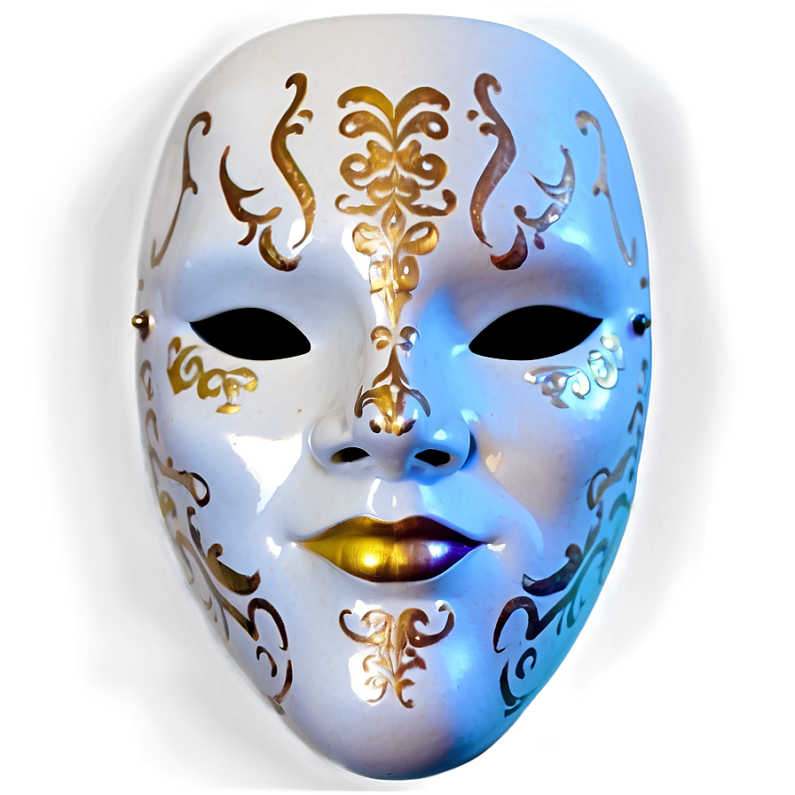 White Theater Mask Png 06272024 PNG image