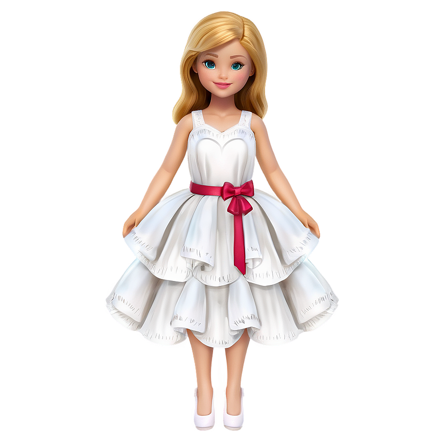 White Tiered Dress Charm Png Ogb88 PNG image