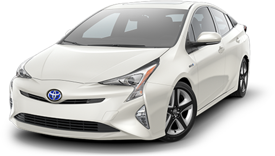 White Toyota Prius Hybrid Car PNG image