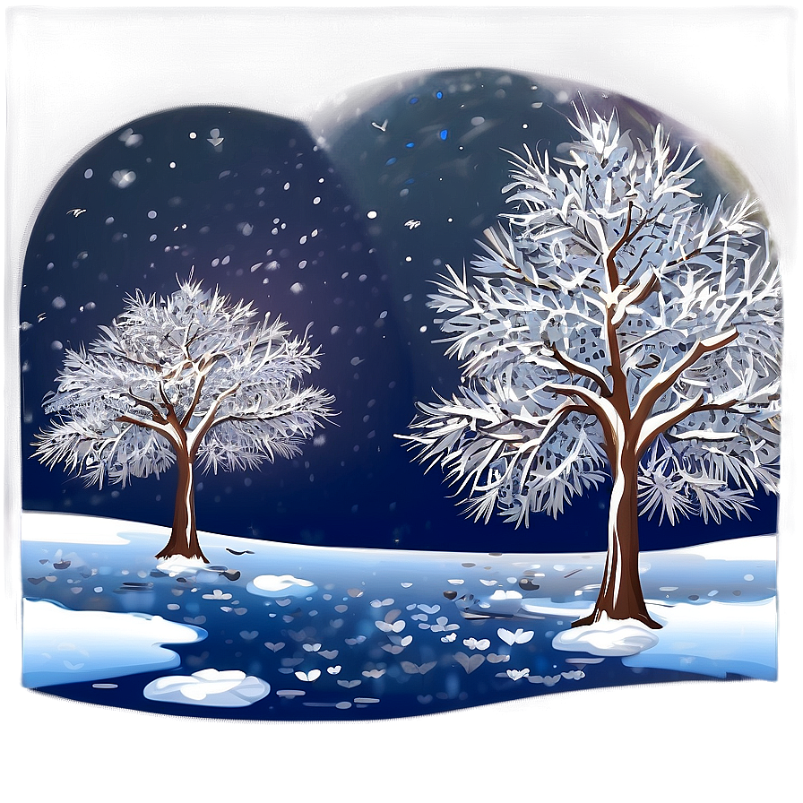 White Tree At Night Scene Png 72 PNG image