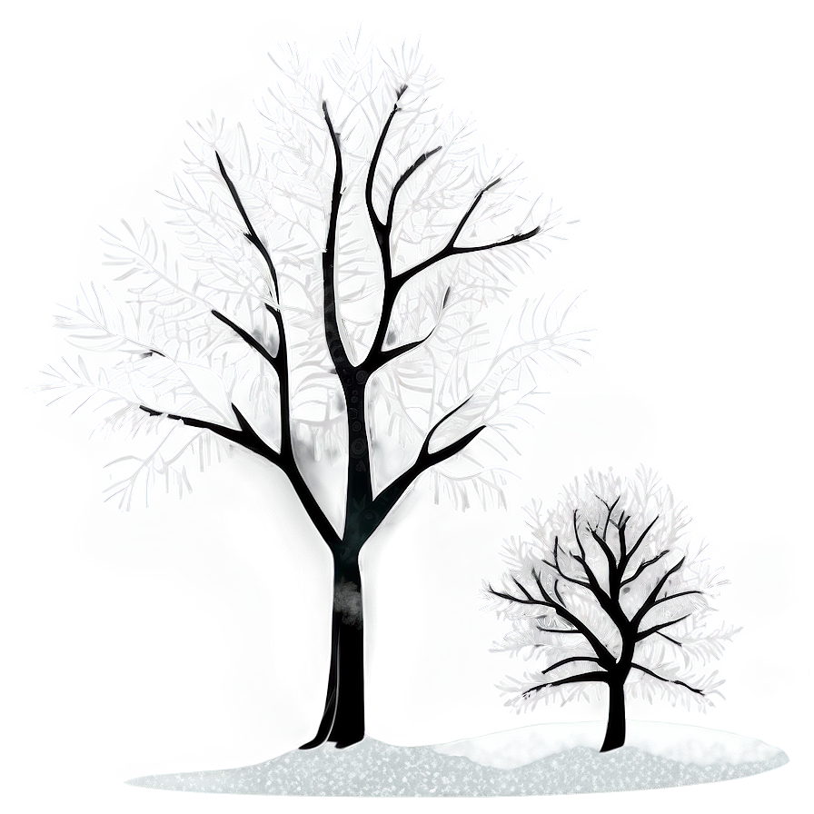 White Tree In Mist Illustration Png Jtv PNG image