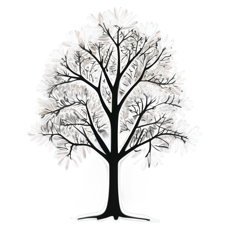 White Tree Outline Clipart Png 94 PNG image