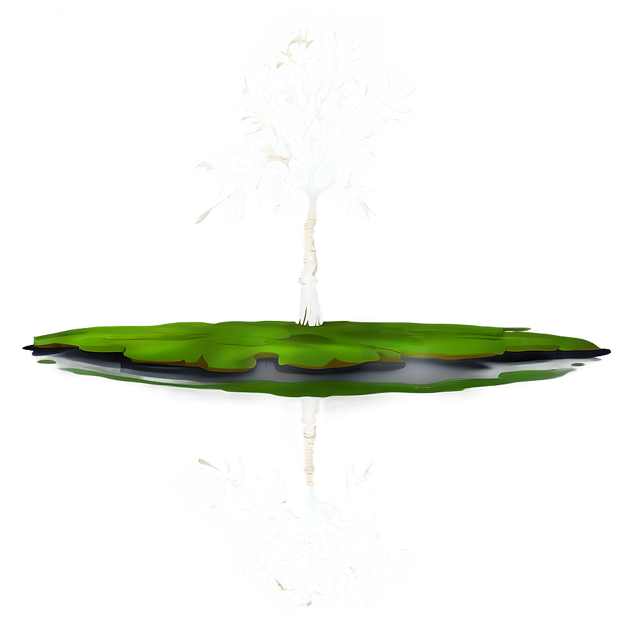 White Tree Reflection In Water Png 06252024 PNG image