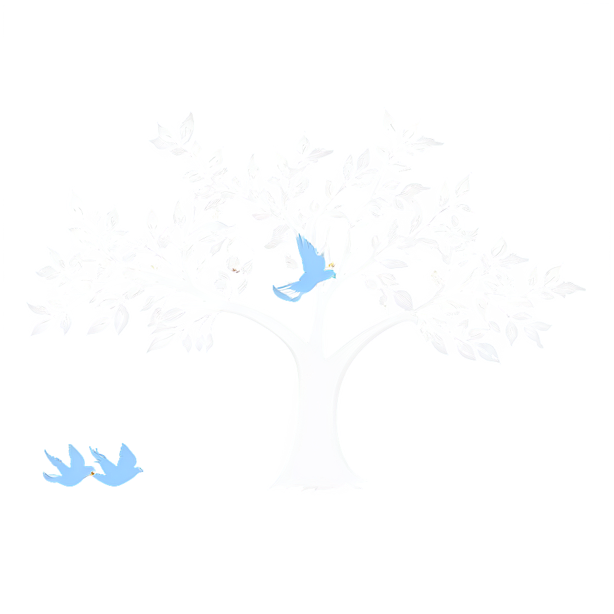 White Tree With Birds Clipart Png Ahc PNG image