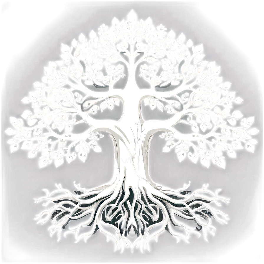 White Tree With Roots Vector Png 06252024 PNG image