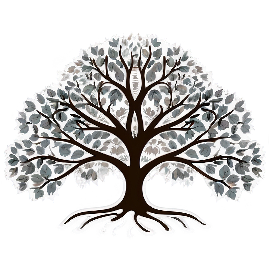 White Tree With Roots Vector Png 06252024 PNG image