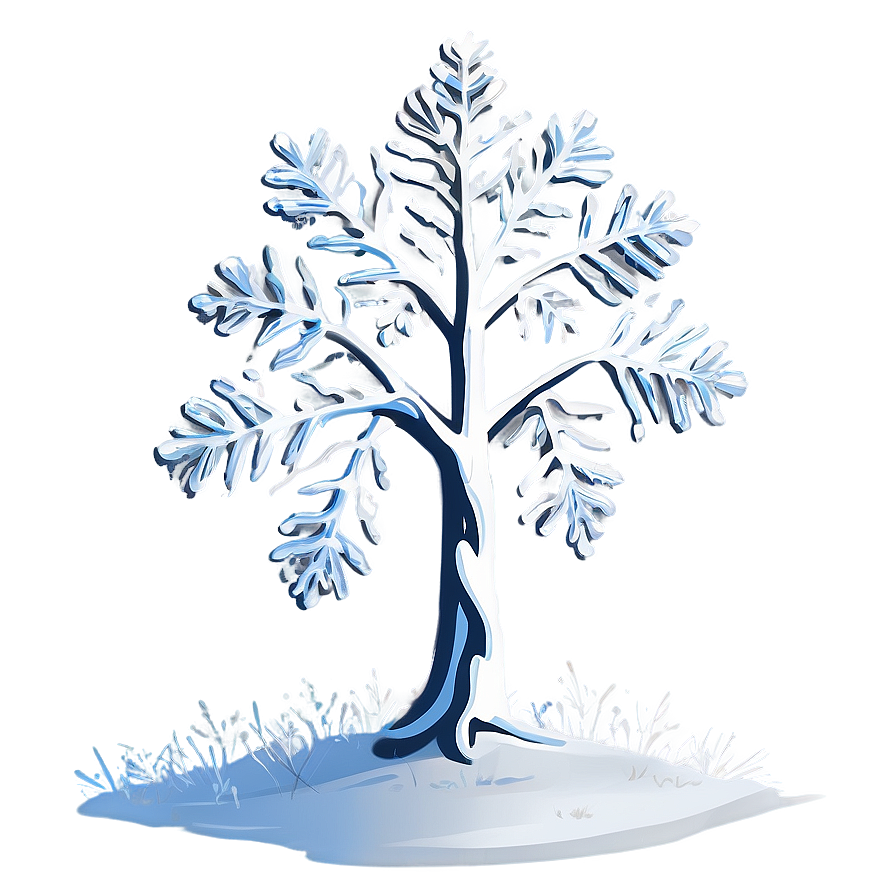 White Tree With Snowflakes Png Tfq PNG image