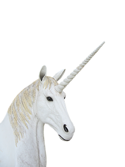 White Unicorn Black Background PNG image
