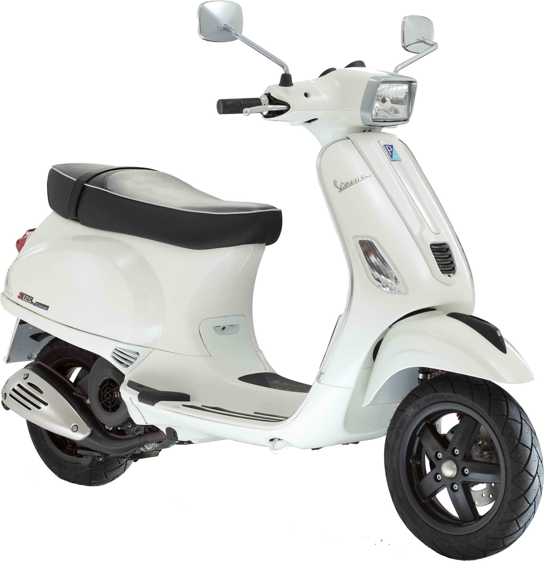 White Vespa Scooter Profile PNG image