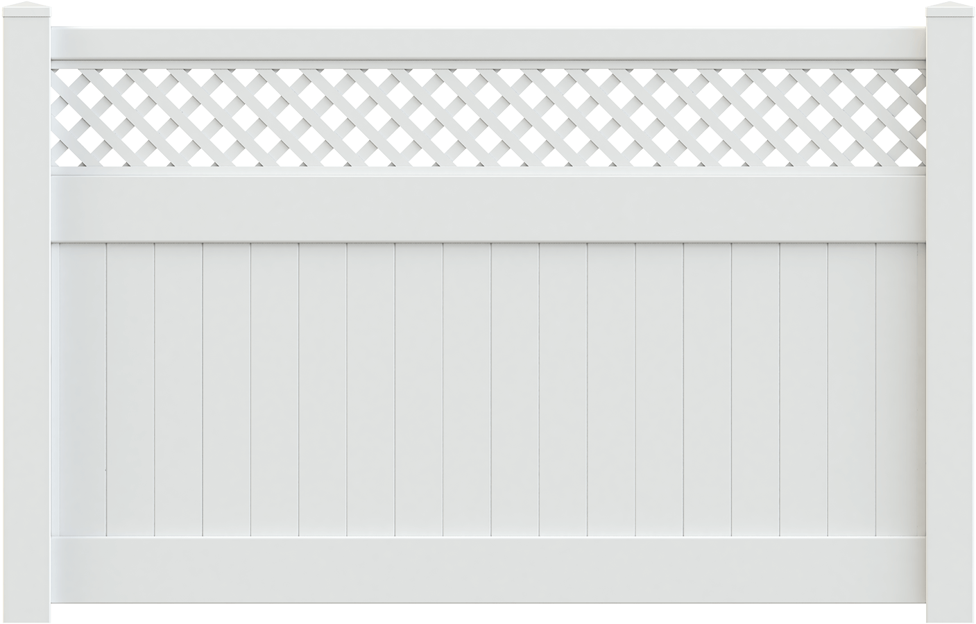 White Vinyl Lattice Top Fence PNG image