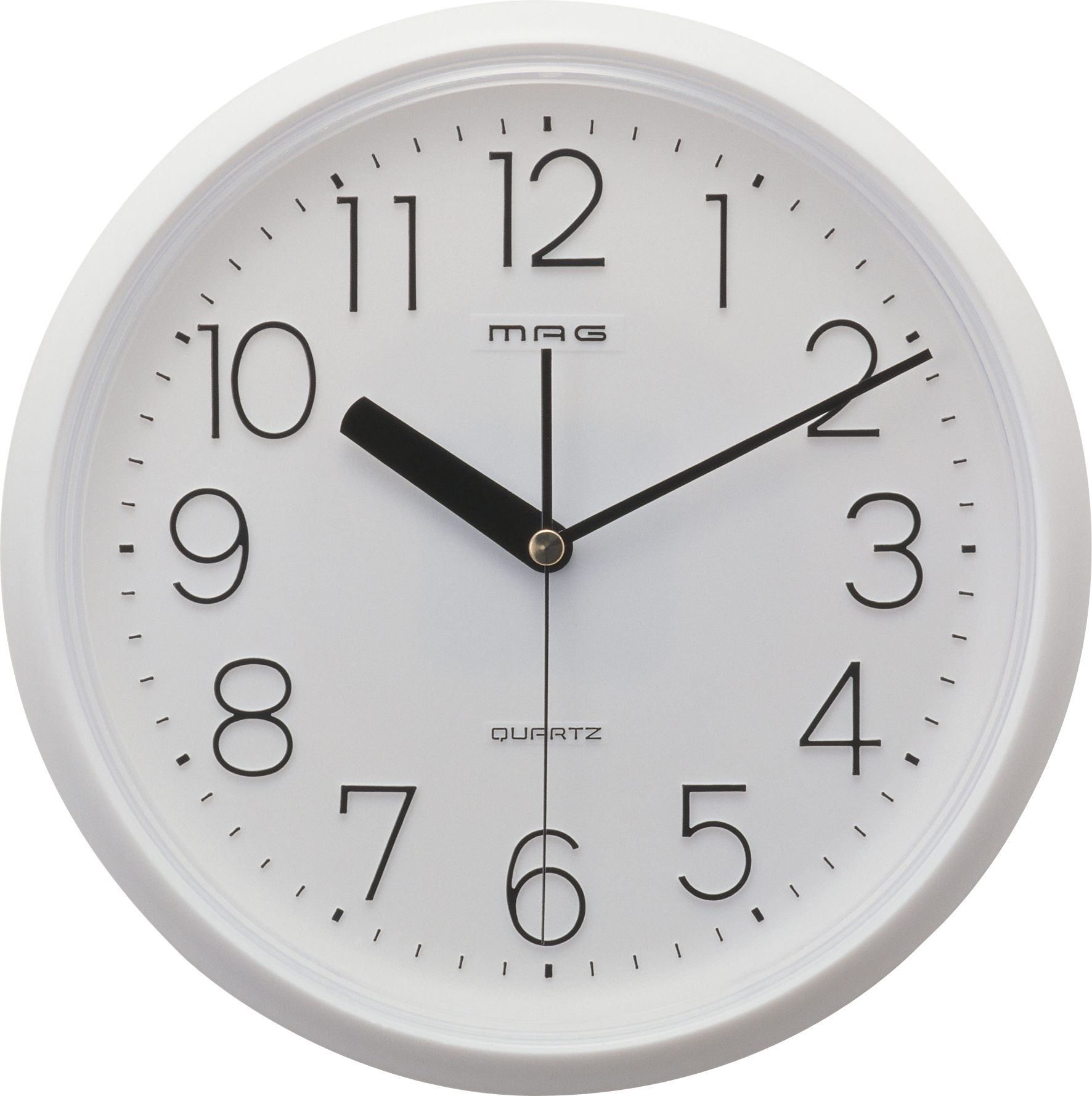 White Wall Clock Showing Ten Ten PNG image