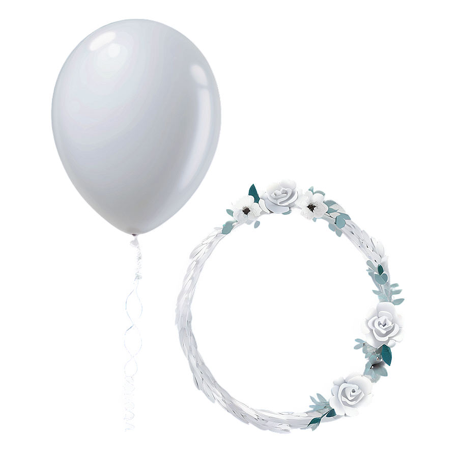 White Wedding Balloon Png Ytf94 PNG image