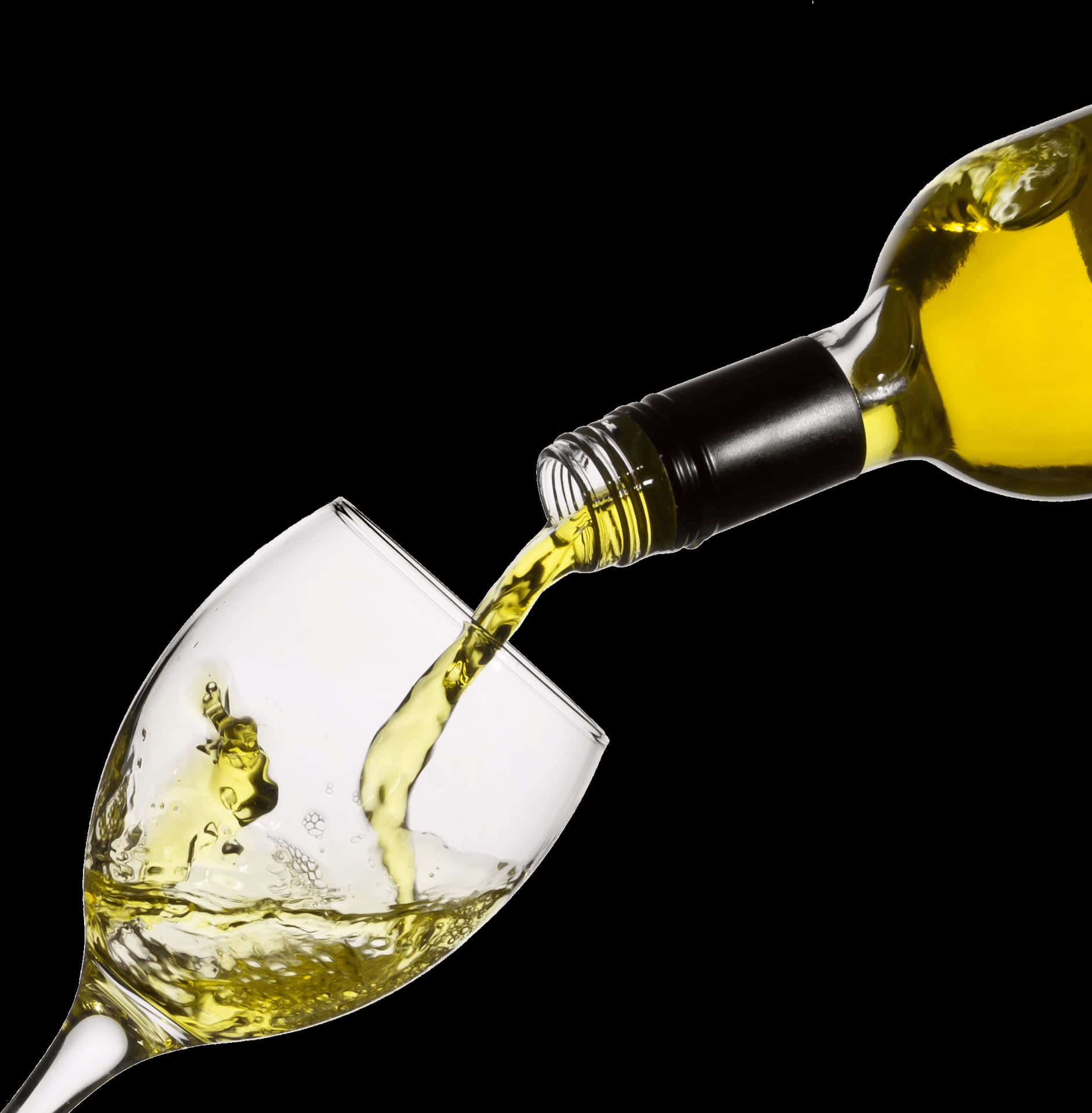 White Wine Pouring Into Glass PNG image