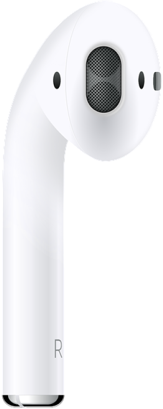 White Wireless Earbud R PNG image