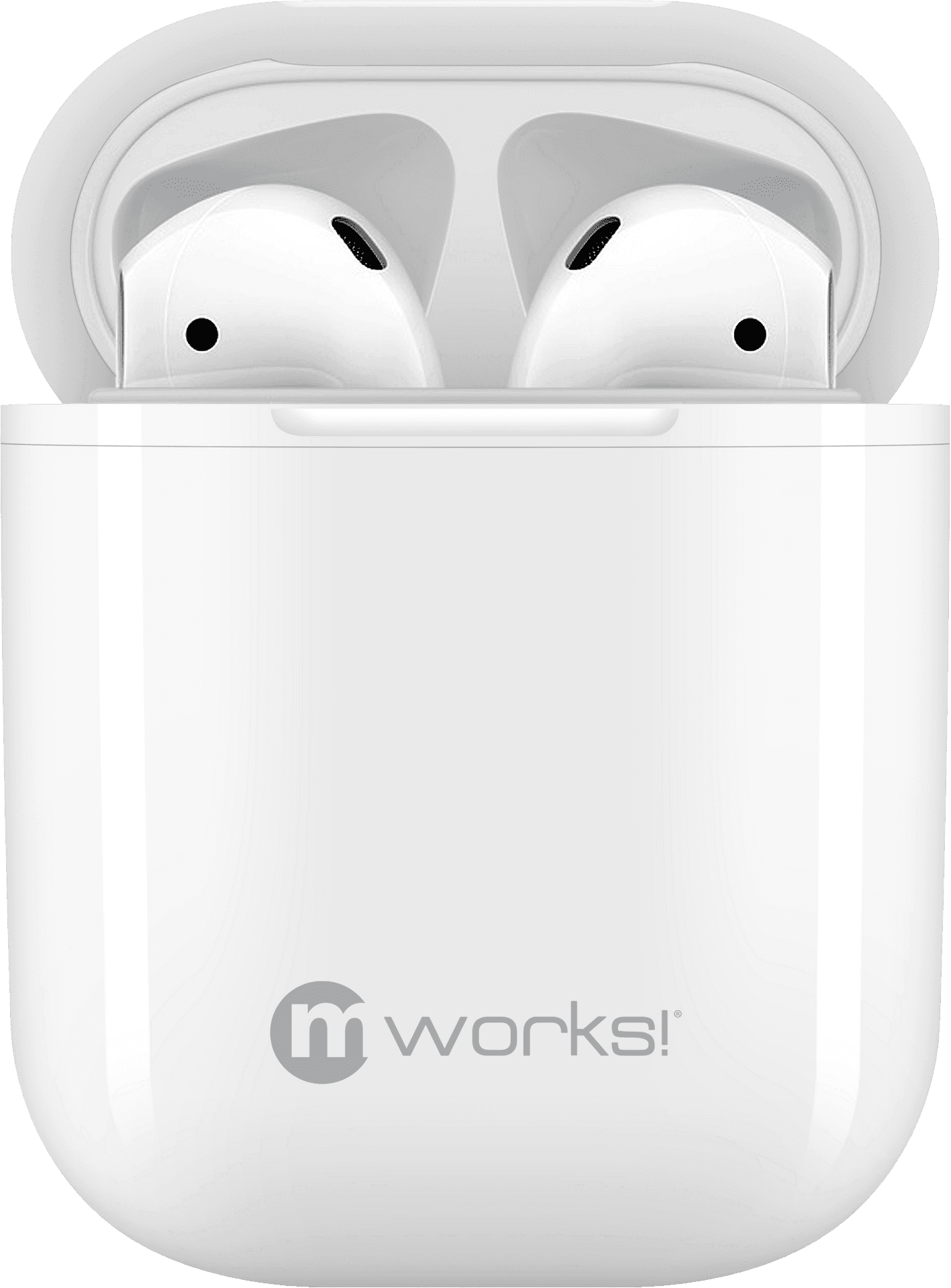 White Wireless Earbudsin Charging Case PNG image