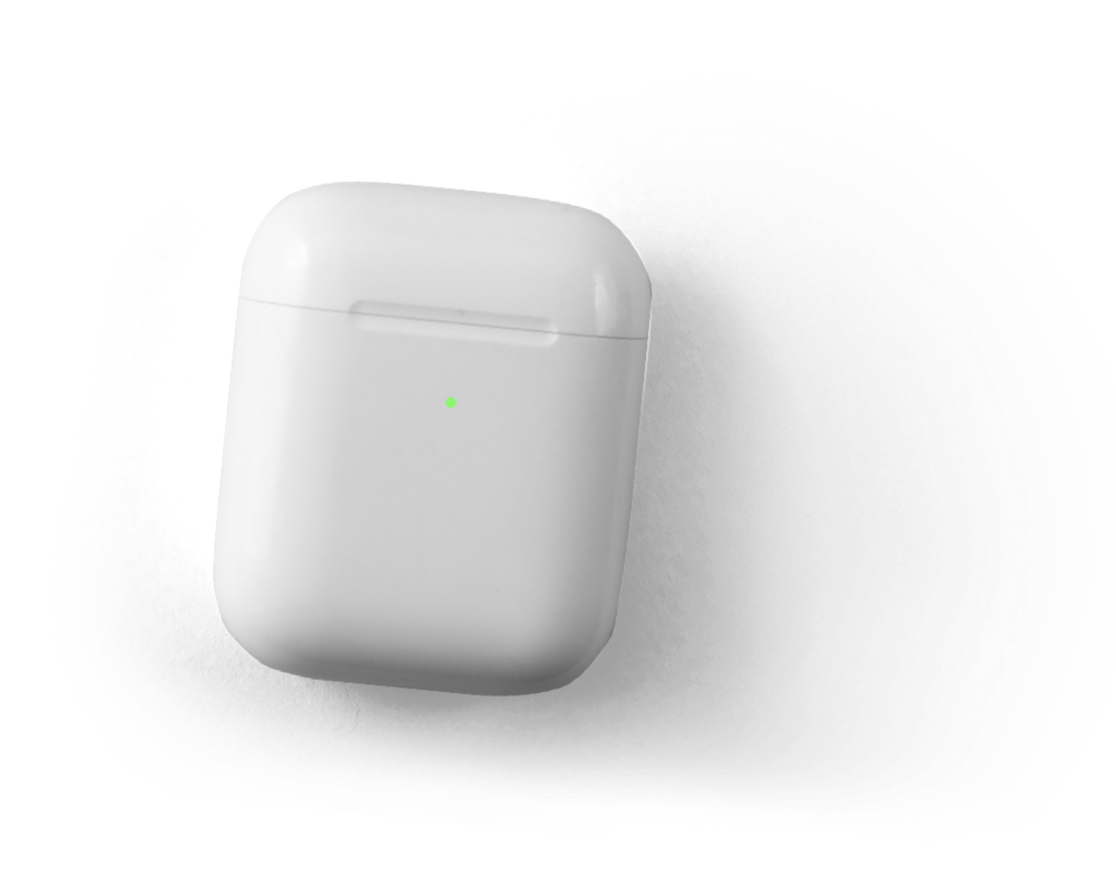 White Wireless Earphones Charging Case PNG image