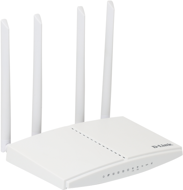 White Wireless Routerwith Antennas PNG image