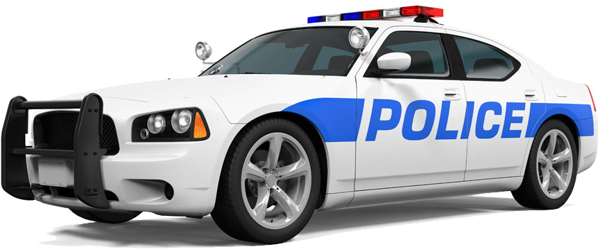 Whiteand Blue Police Car PNG image