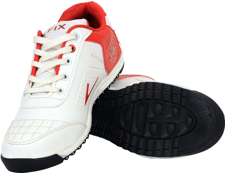 Whiteand Red Sports Sneakers PNG image