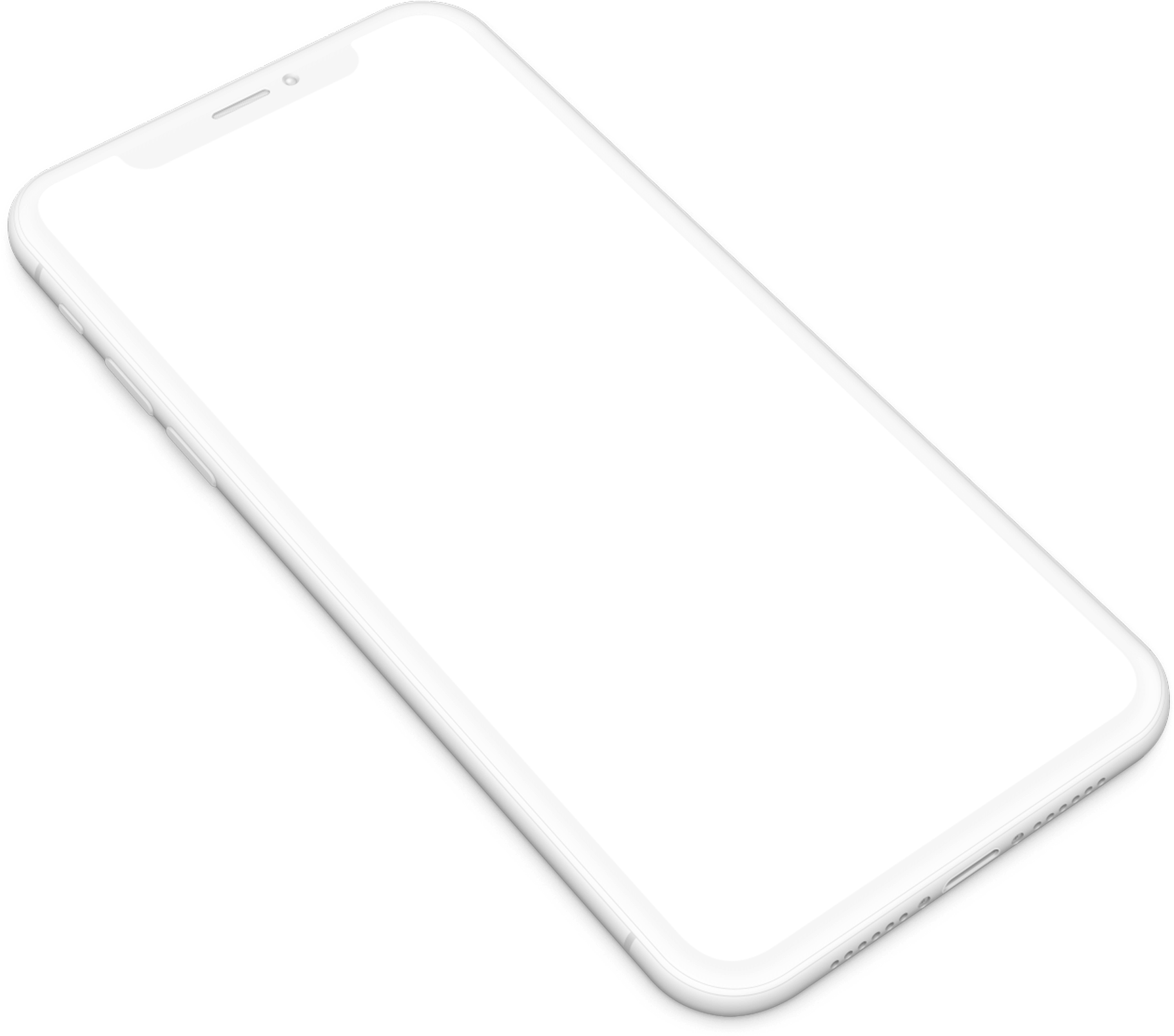 Whitei Phone Angled View PNG image