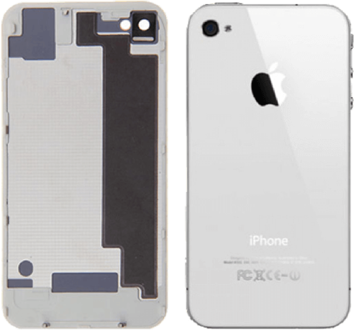 Whitei Phone Back Coverand Internal Frame PNG image