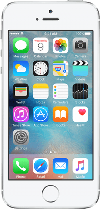 Whitei Phone Front View Display PNG image