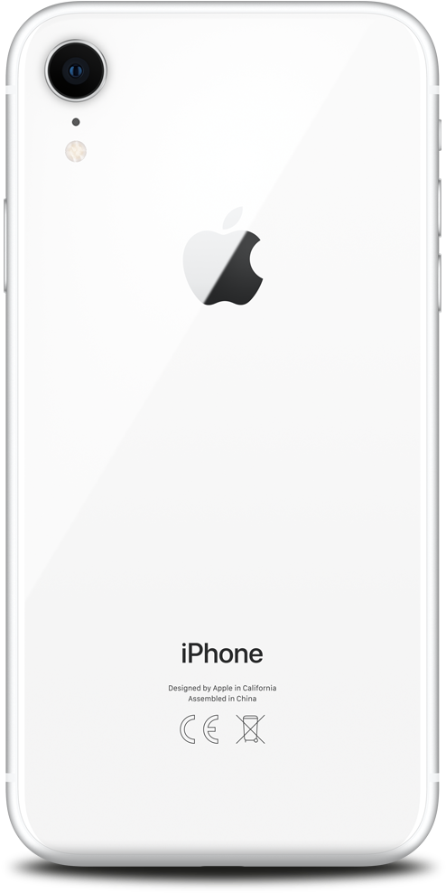 Whitei Phone Rear View PNG image