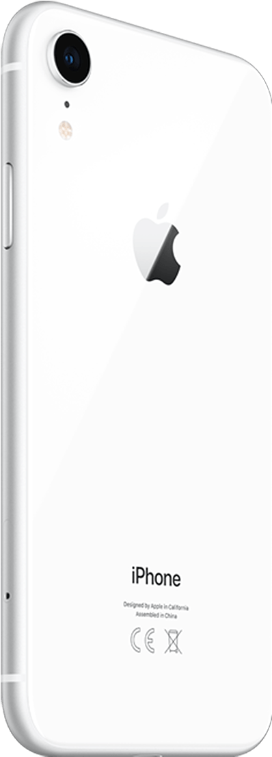Whitei Phone Rear View PNG image