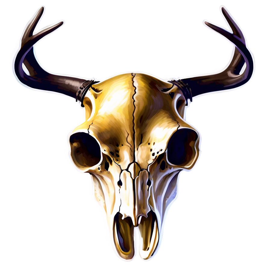 Whitetail Deer Skull Illustration Png 06132024 PNG image